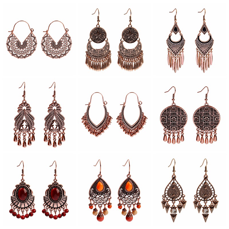 Ethnic Indian Fashion - المرأة خمر بوهو Ethinic ارتفع الذهبي