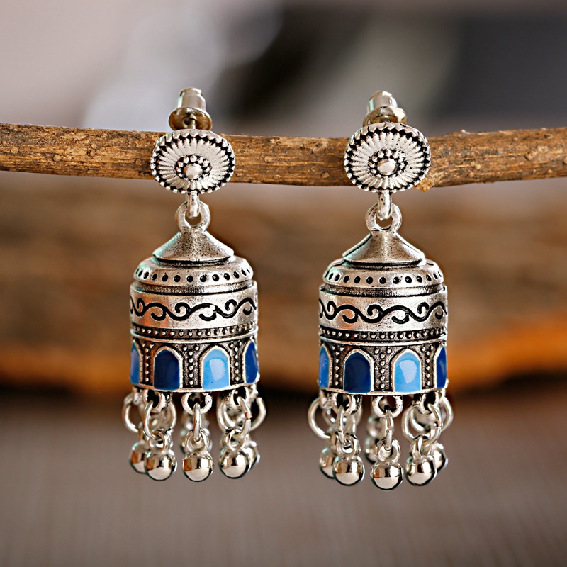 Ethnic Indian Fashion - مجوهرات Jhumka Jhumki الهندية النسائية ،