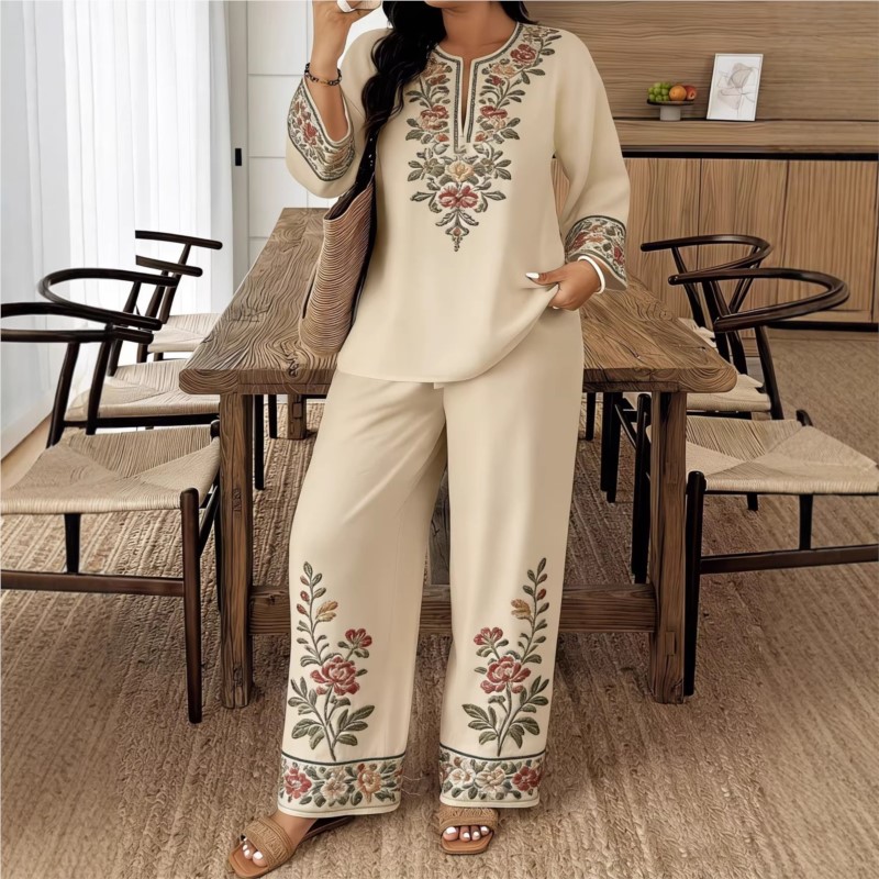 بدلة نسائية عصرية بطباعة ريترو - مراجعة Ethnic Fashion For Ladies وسعره