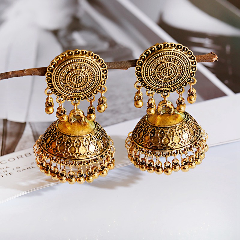 أقراط نسائية عرقية فضية اللون  - مراجعة Ethnic Indian Fashion وسعره