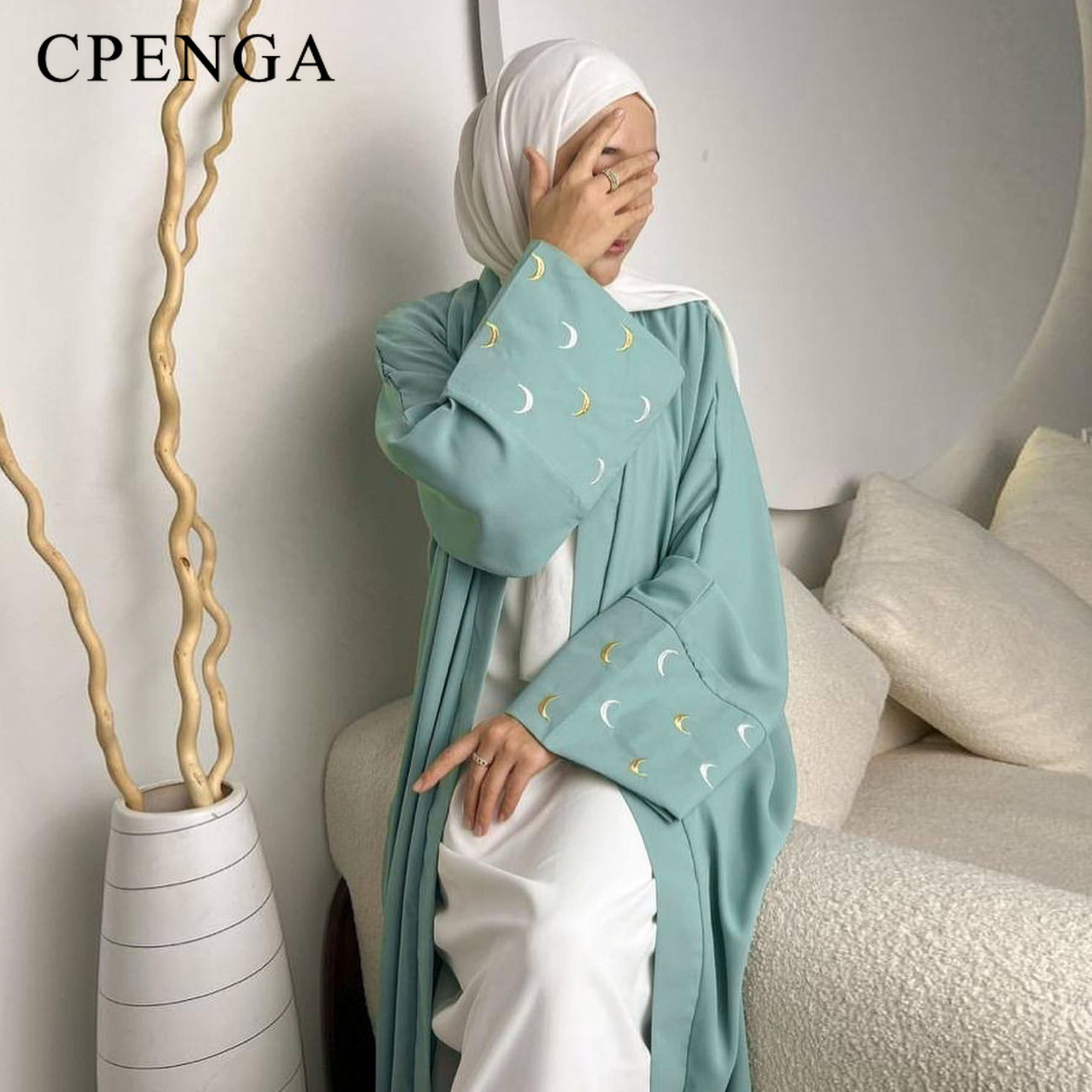 2024 القمر الجديد المطرز دبي ع - مراجعة Abaya Modest Wear وسعره